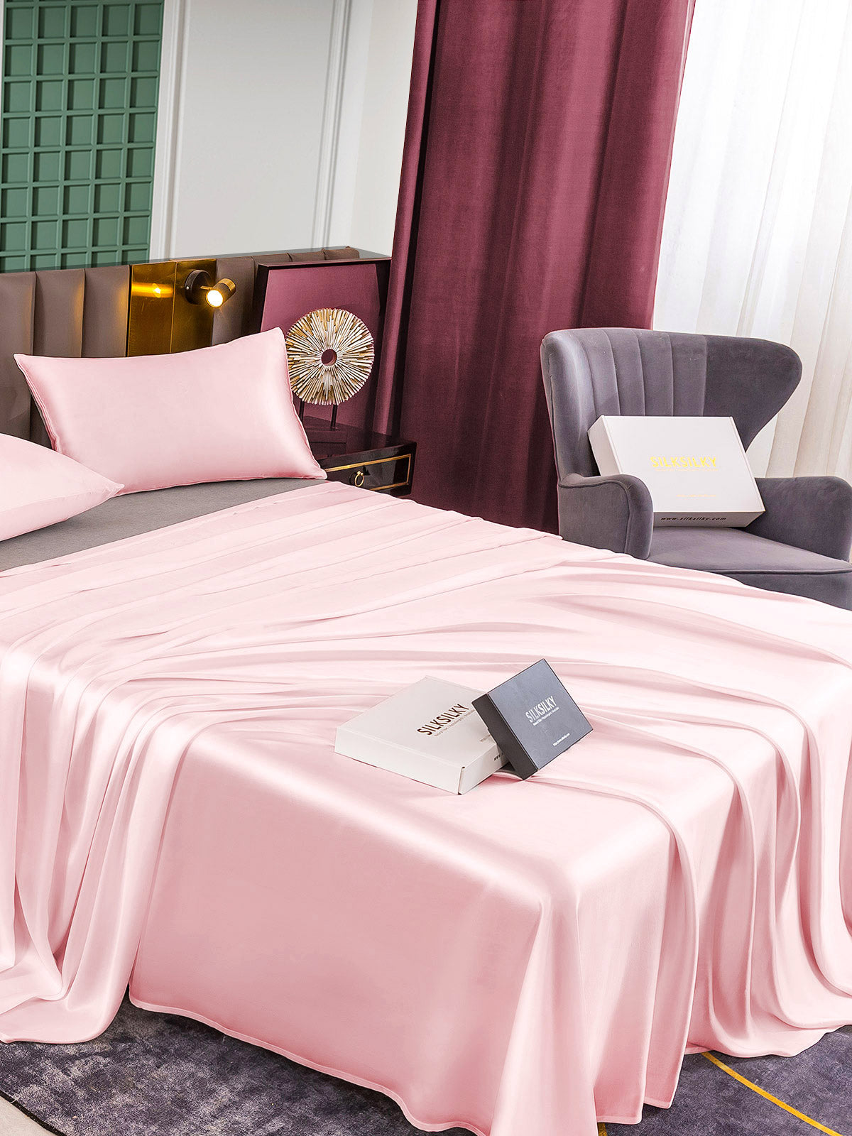 [Rosa] SilkSilky-ES 25Momme Seda Pura Bedding Set 004