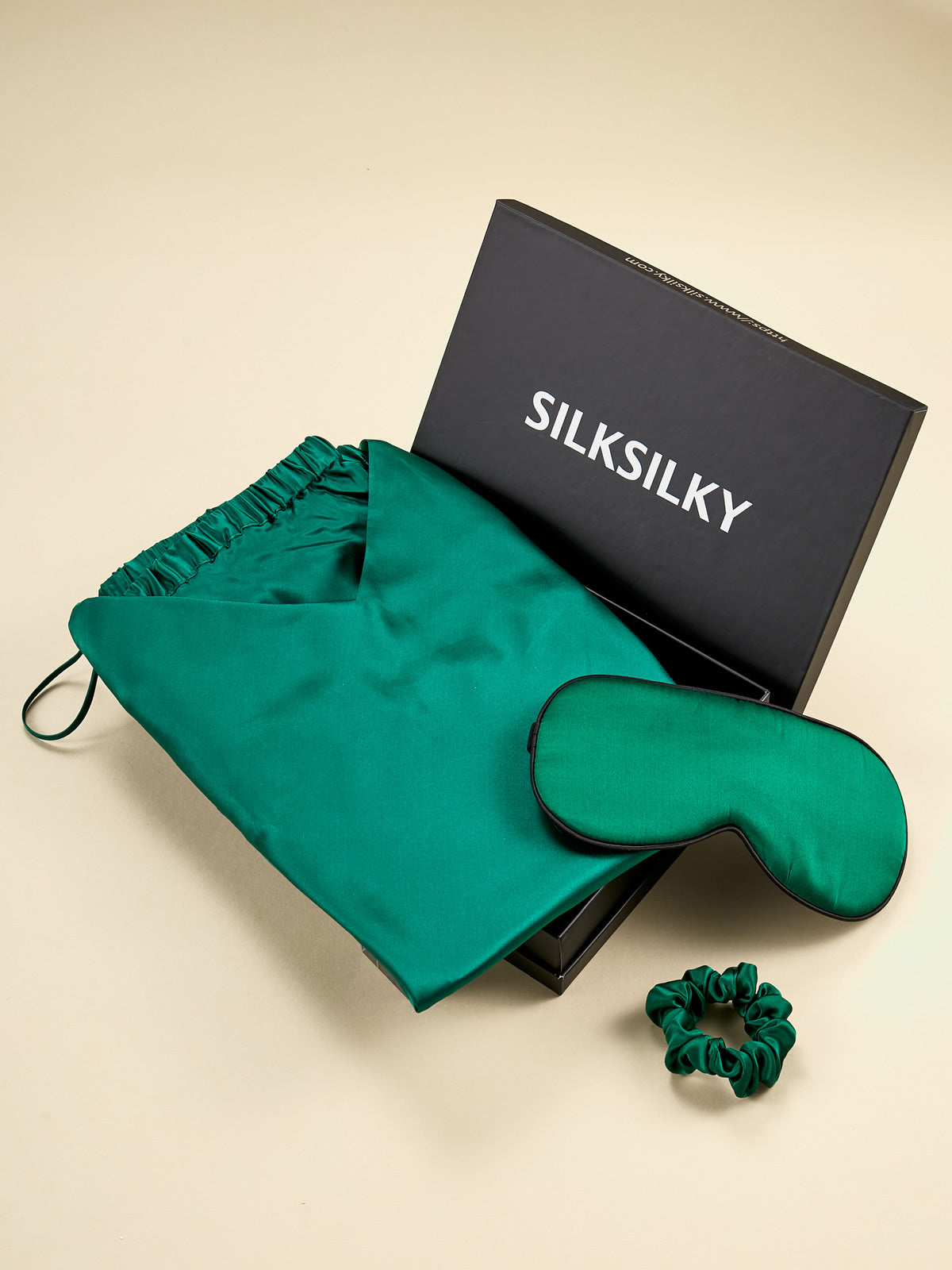 SilkSilky ES Seda Pura Sin mangas Cuello en V Conjunto de tirantes Verde 001