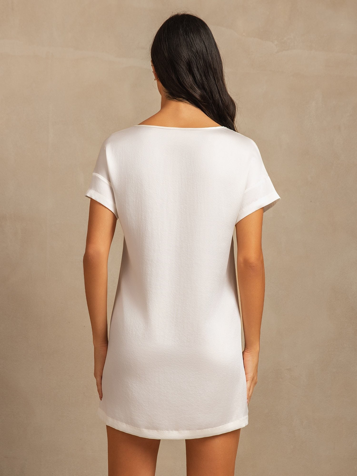 [Blanco] SilkSilky-ES 19Momme Seda Nightgown 002