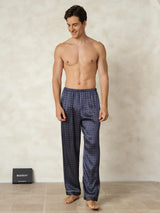 [Ginkgo Azul Marino] SilkSilky-ES Mens Sleep Bottoms 005
