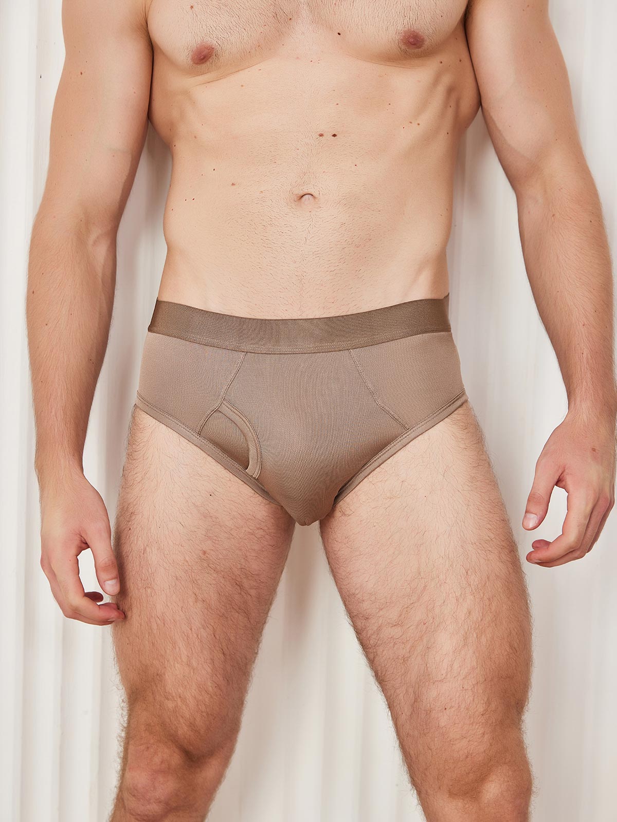 SilkSilky ES Tejido de seda Mens Underwear Café 002