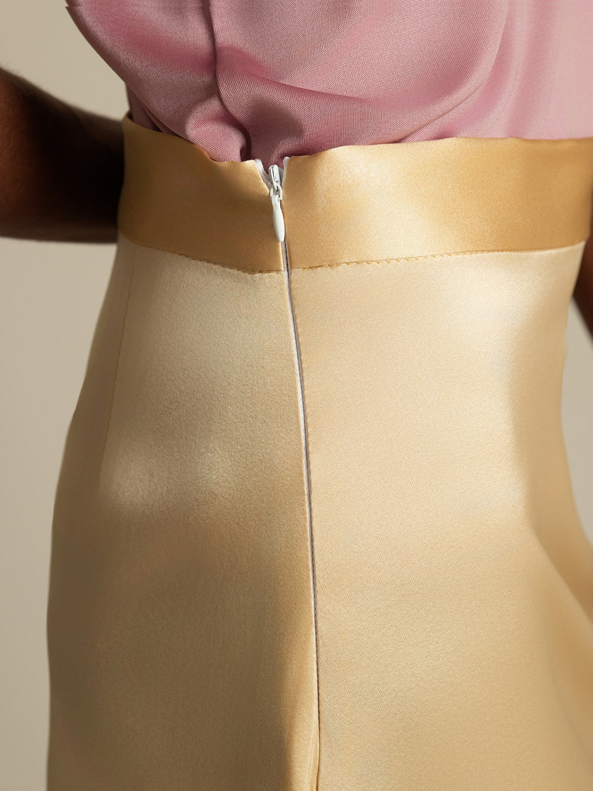 [Champán] SilkSilky-ES 19Momme Seda Skirt 006