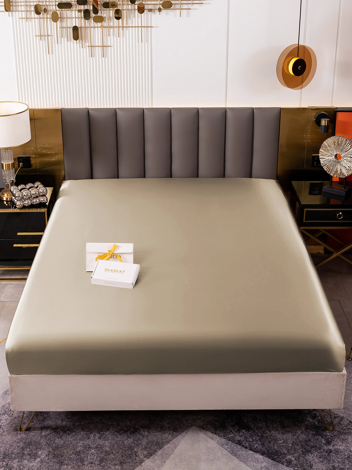 [Caqui] SilkSilky-ES 19Momme Seda Pura Sheet 002