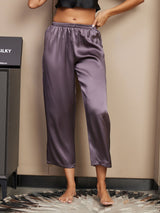 [Gris Púrpura] SilkSilky-ES Women's Sleep Pants 001