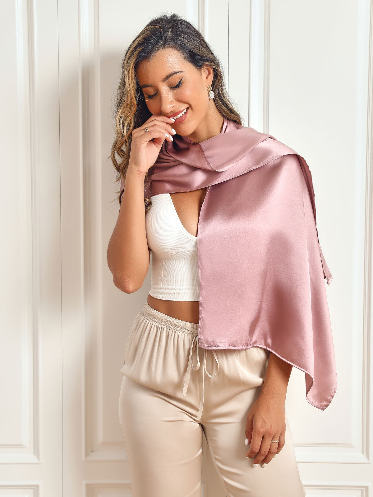 SilkSilky-ES Seda Pura Scarf MalvaPálido 007