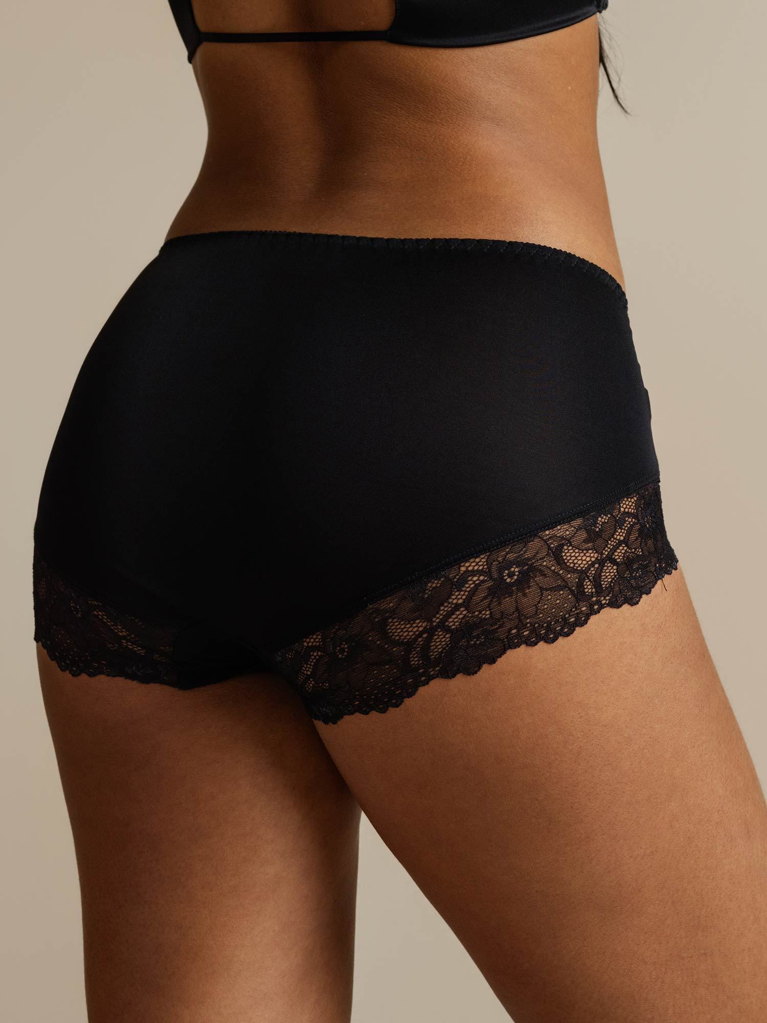 [Negro] SilkSilky-ES Seda Pura Panty 002,