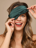 SilkSilky-ES 19Momme Seda Pura Eye Mask VerdeOscuro 001