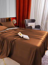 [Café] SilkSilky-ES 22Momme Juego de ropa de cama 005