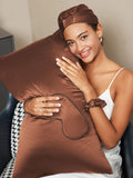 SilkSilky ES 19Momme Seda Pura Pillowcase Set Café 003