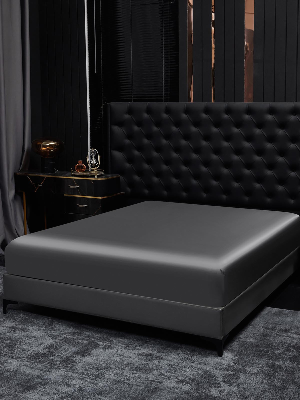 [Gris Oscuro] SilkSilky-ES 19Momme Seda Pura Sheet 001