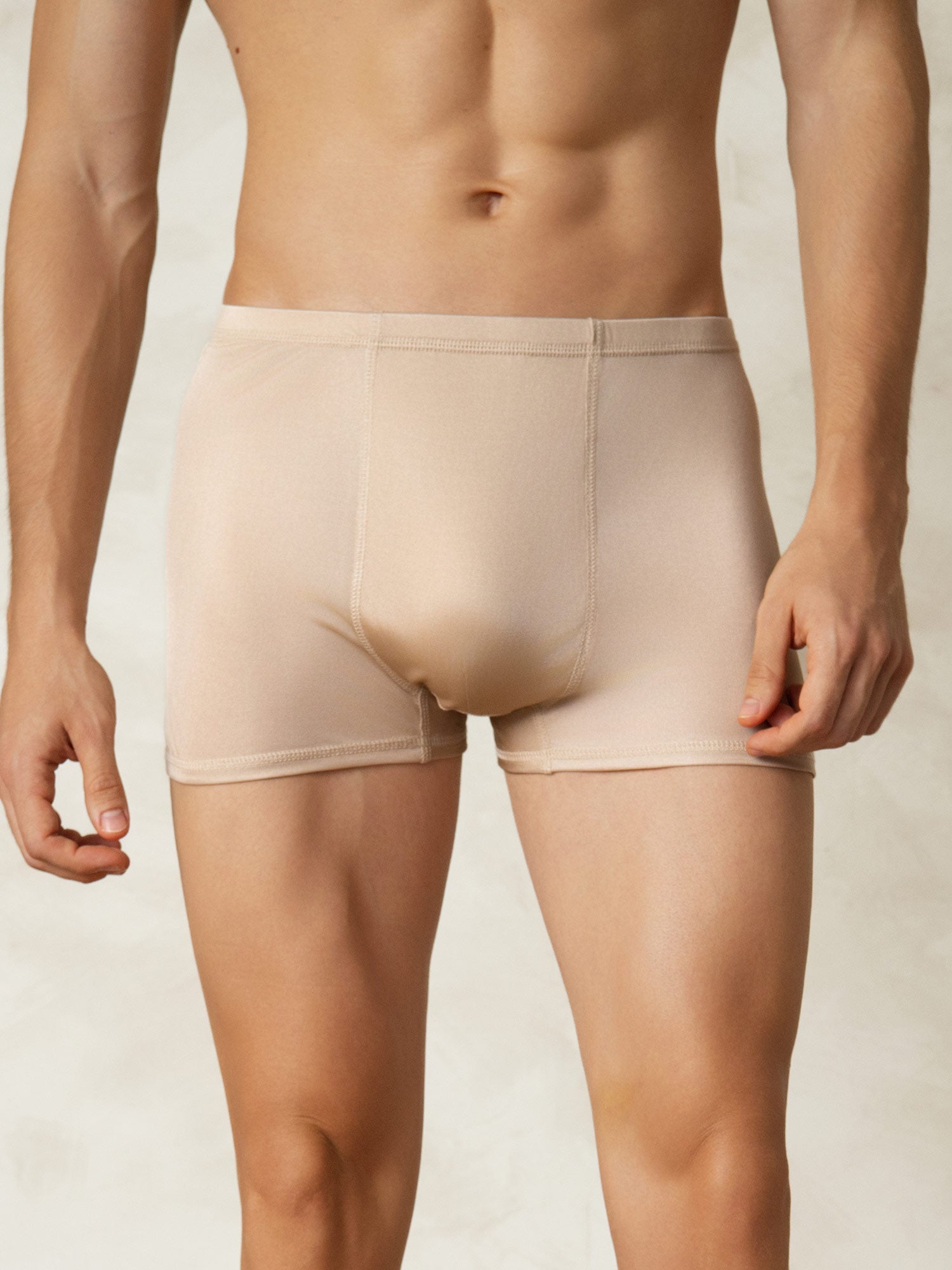 [Beige] SilkSilky-ES Tejido de seda Mens Underwear 001