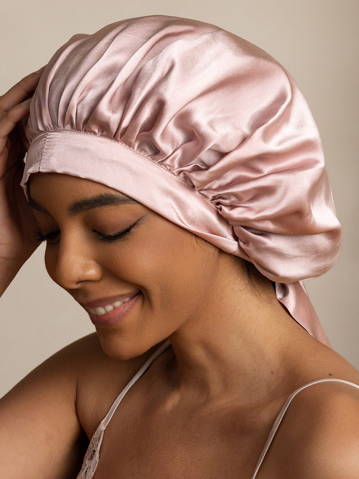 [Rosa] SilkSilky-ES Seda Pura Sleep Cap 004