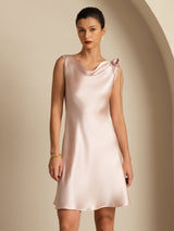 [Rosa] SilkSilky-ES Sleeveless Cowl Neck Vestido 003