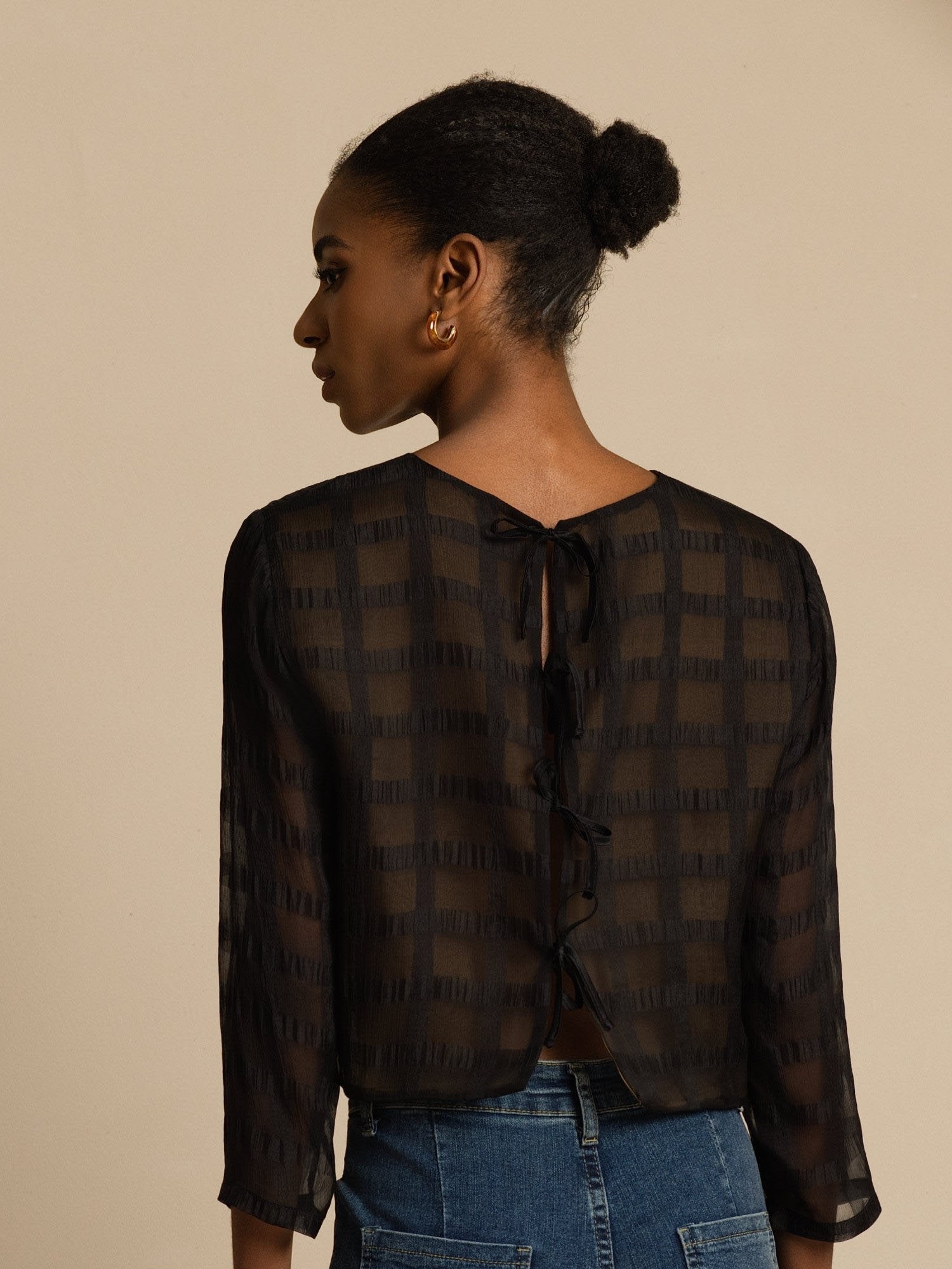 [Negro] SilkSilky-ES Blouse 002