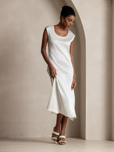 [Blanco] SilkSilky-ES Cap Sleeve Vestido 006