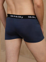 [Azul Oscuro] SilkSilky-ES 100% Silk Jersey Ropa interior de hombres 002