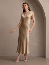 [Champán] SilkSilky-ES Cap Sleeve Vestido 006