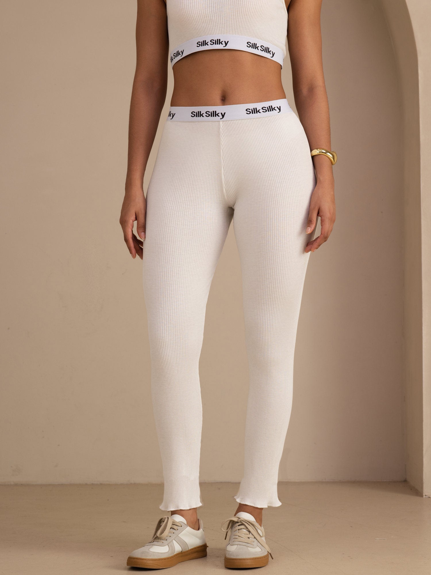 [Blanco] SilkSilky-ES Pantalones de mujer 001