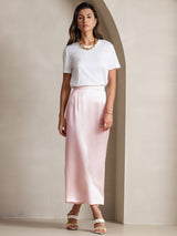[Rosa] SilkSilky-ES 19Momme Falda 005