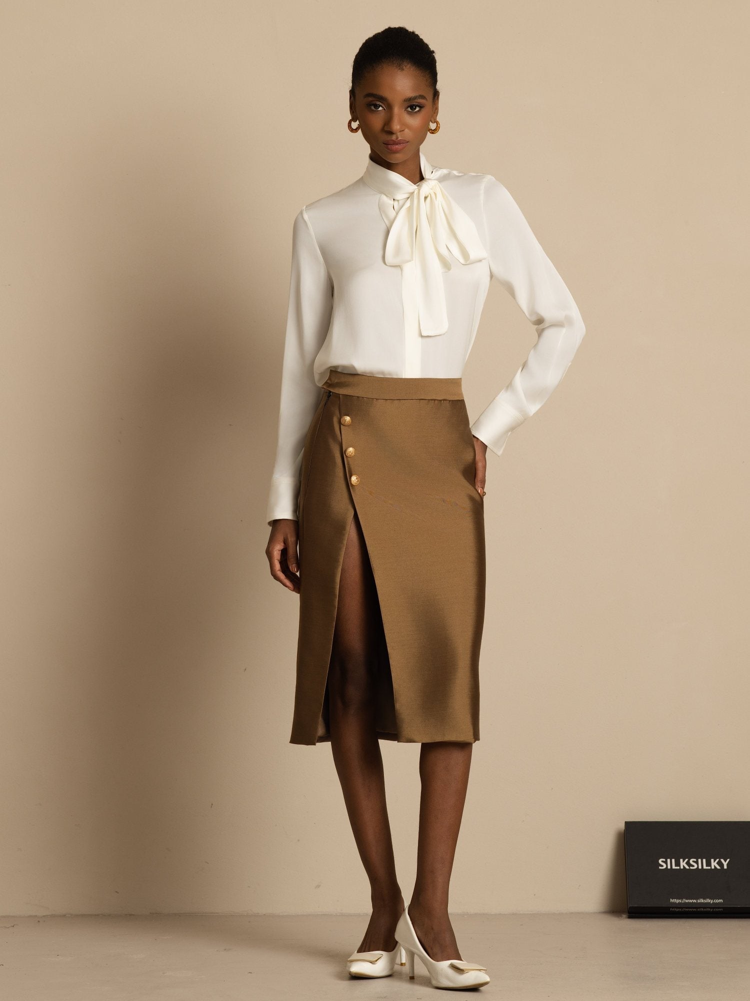 [Blanco] SilkSilky-ES 19Momme Blouse 002