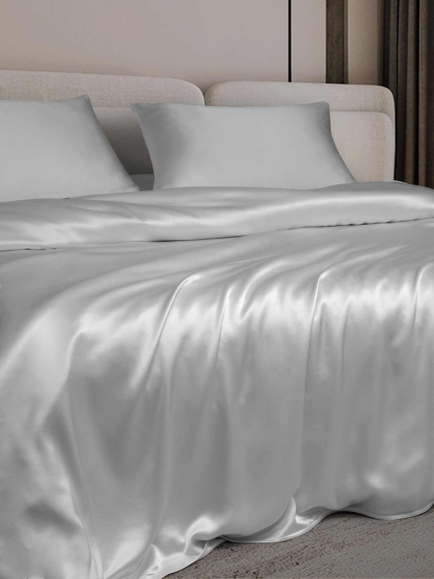 [Plata] SilkSilky-ES 19Momme Juego de ropa de cama 003