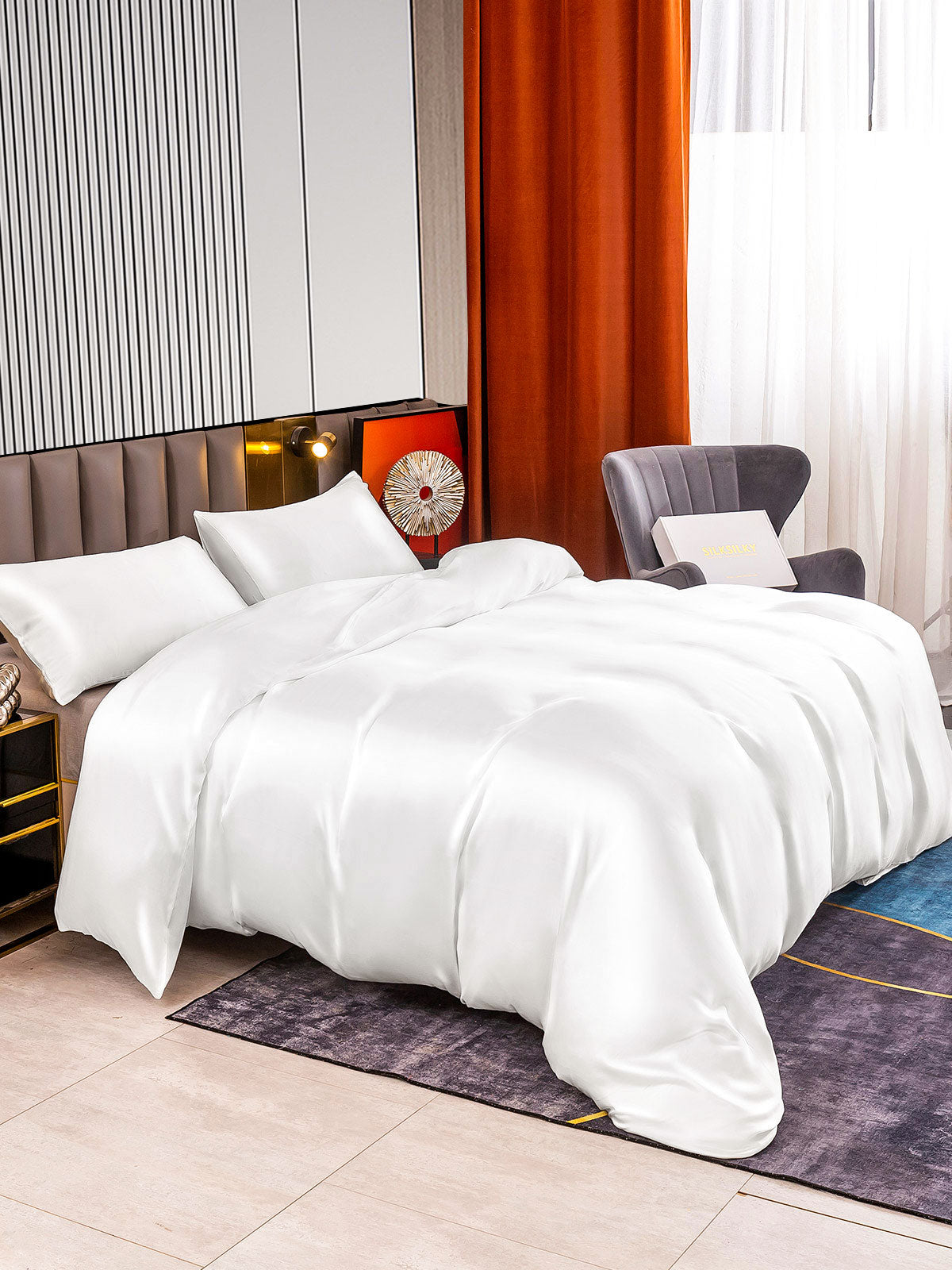 [Blanco] SilkSilky-ES 22Momme Seda Pura Bedding Set 004