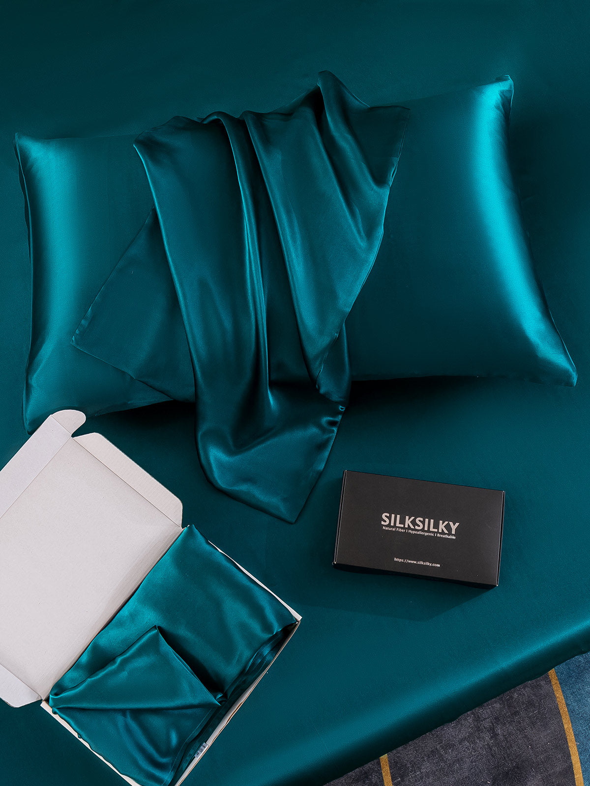 [Azul Real] SilkSilky-ES 22Momme Seda Pura Pillowcase 005