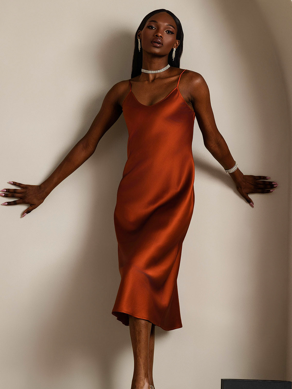 [Caramelo] SilkSilky-ES Seda Pura Dress 005