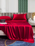 SilkSilky ES 25Momme Seda Pura Bedding Set Vino 001