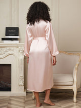 [Rosa] SilkSilky-ES Long Sleeve Bata de mujer 002