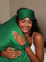 [Verde Oscuro] SilkSilky-ES 19Momme Seda Pura Pillowcase Set 003