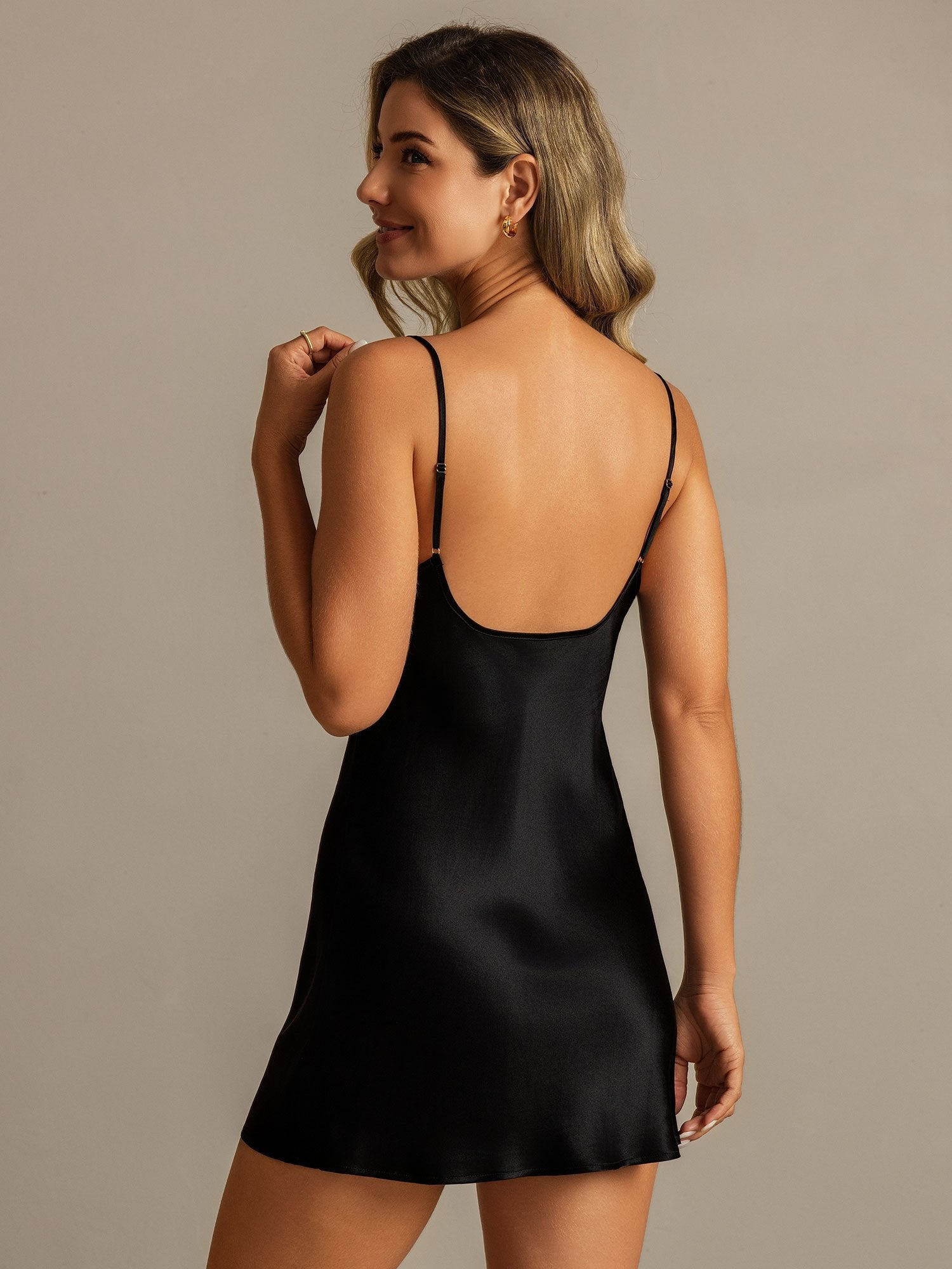 [Negro] SilkSilky-ES Nightgown 002