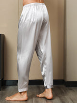 [Gris] SilkSilky-ES Seda Pura Mens Sleep Bottoms 006,
