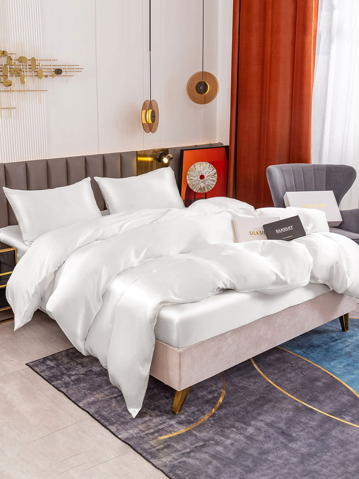 [Blanco] SilkSilky-ES 19Momme Seda Pura Bedding Set 003