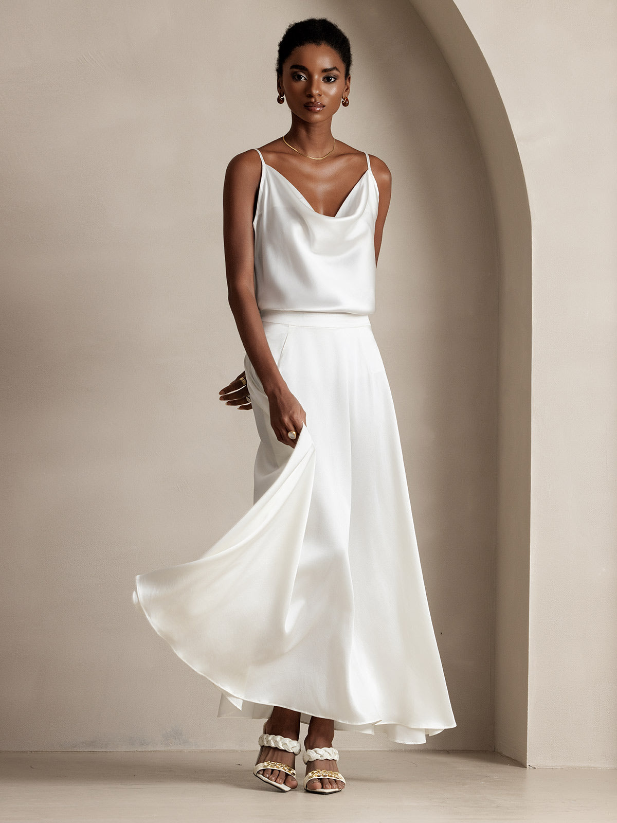[Blanco] SilkSilky-ES 19Momme Seda Skirt 006