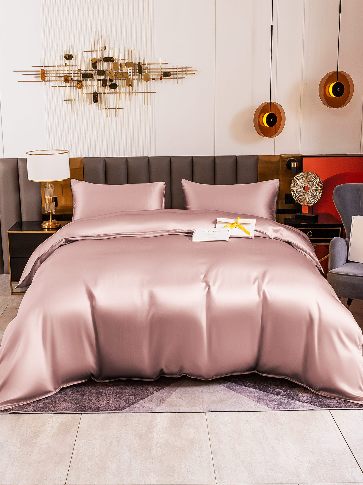 [Malva Pálido] SilkSilky-ES 19Momme Seda Pura Bedding Set 003