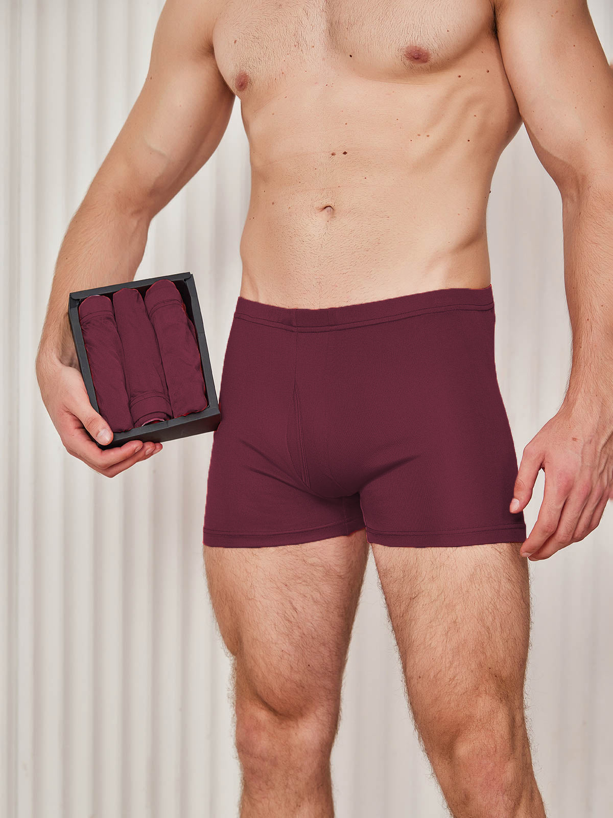 SilkSilky ES Tejido de seda Mens Underwear Vino 001