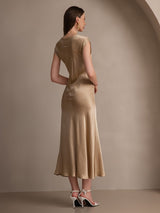 [Champán] SilkSilky-ES Cap Sleeve Vestido 002