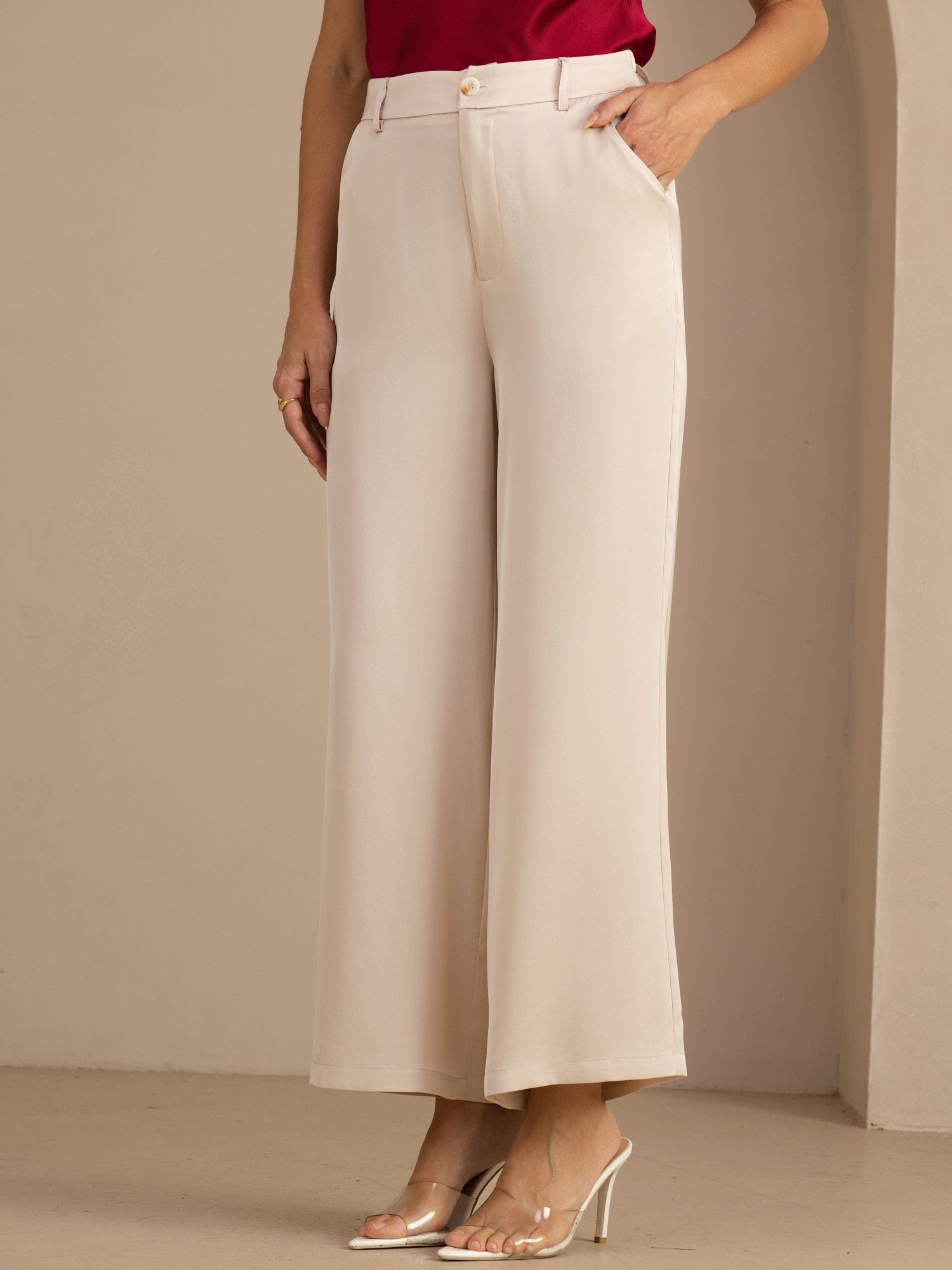 [Beige] SilkSilky-ES Womens Pants 001