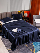 [Azul Oscuro] SilkSilky-ES 22Momme Juego de ropa de cama 002