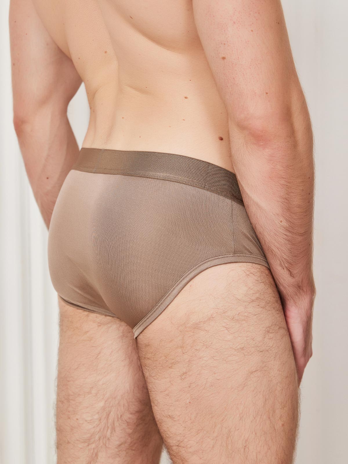 SilkSilky ES Tejido de seda Mens Underwear Café 003