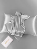 SilkSilky-ES 19Momme Seda Pura Pillowcase Plata 007