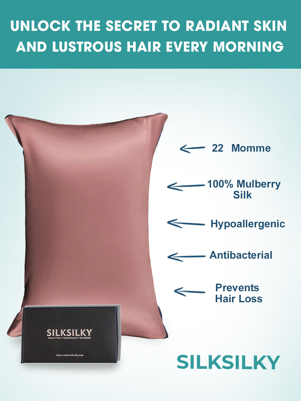 [Malva Pálido] SilkSilky-ES 22Momme Seda Pura Pillowcase 003