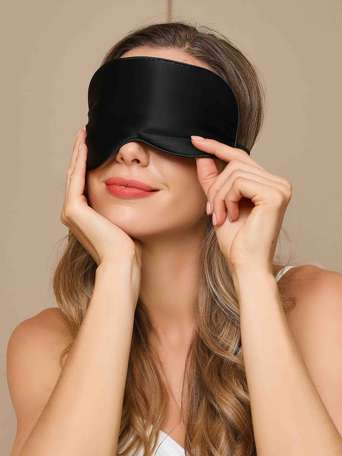 SilkSilky ES 19Momme Seda Pura Eye Mask Negro 004