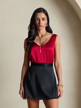 [Vino] SilkSilky-ES Sleeveless V Neck Top de tirantes 003