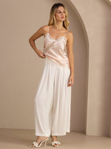 [Rosa] SilkSilky-ES Spaghetti Strap V Neck Top de tirantes 005