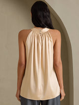 [Champán] SilkSilky-ES Sleeveless Halter Camisetas de Mujer 002