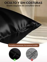 [Negro] SilkSilky-ES 30Momme Fundas De Almohada 006