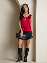 [Vino] SilkSilky-ES Sleeveless V Neck Top de tirantes 007