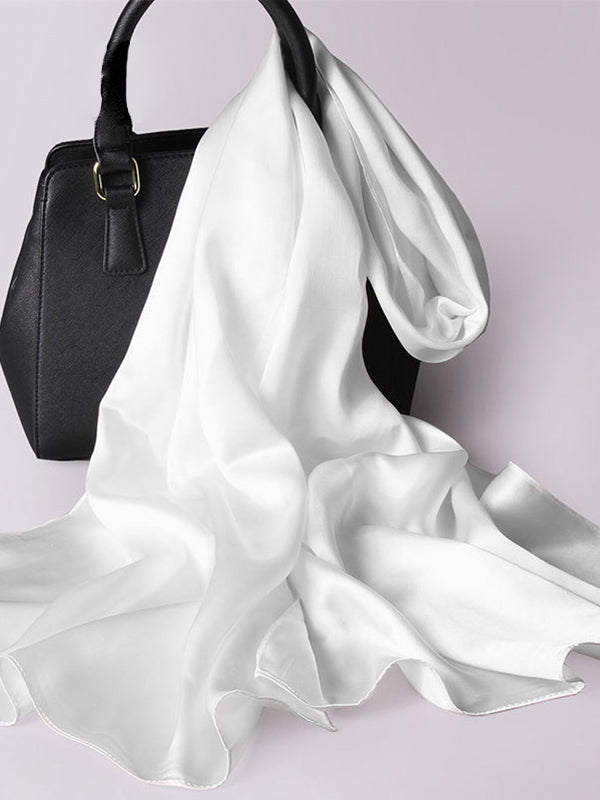 SilkSilky-ES Seda Pura Scarf Blanco 002